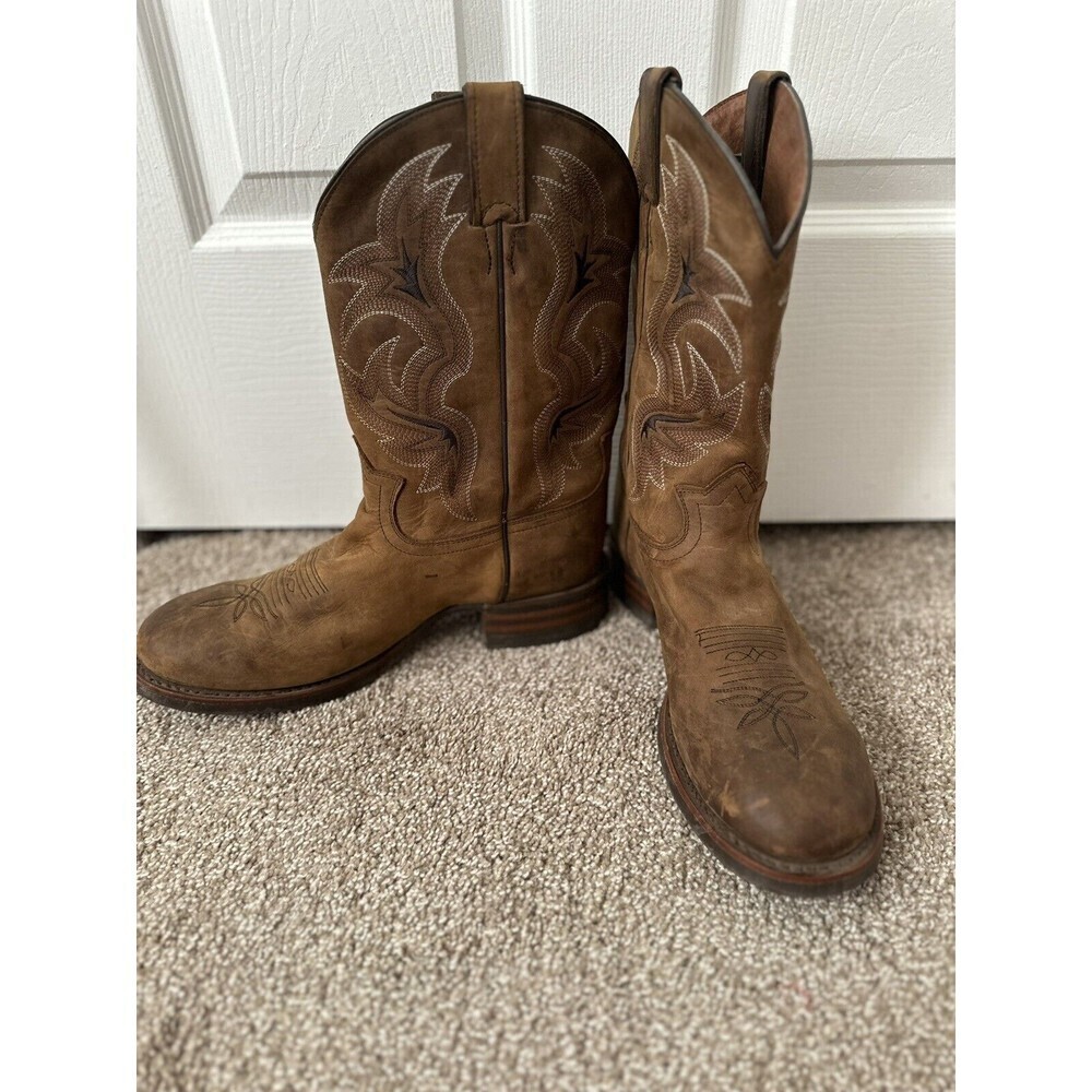 Tony Lama Cowboy Boots 3R Mens Honey Sierra Leather Sz 10.5